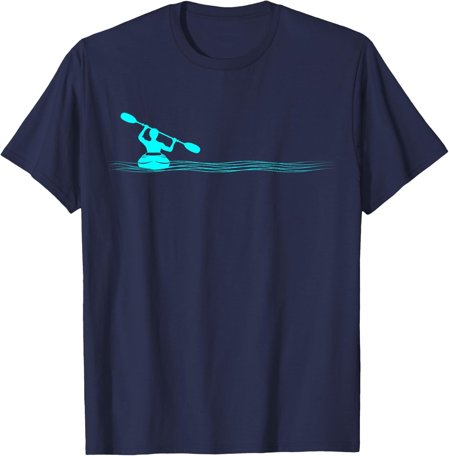 Kayak Driving Minimalist Kayaker , black, S T-Shirt - T-Shirt | Navy