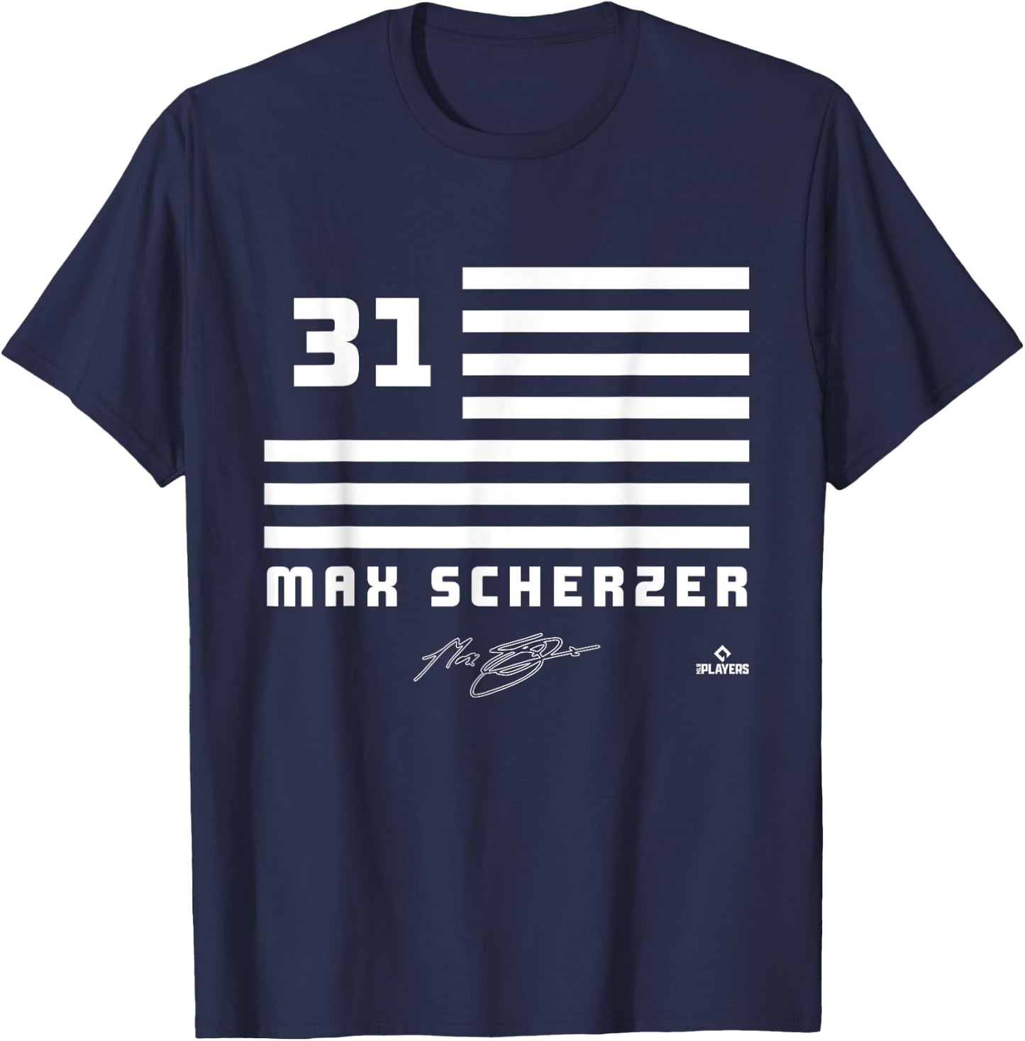 Max Scherzer Flag Name T-Shirt - T-Shirt | Navy