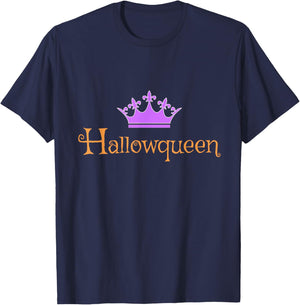 Hallowqueen , Halloween Shirt, Halloween Costume T-Shirt - T-Shirt | Navy