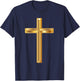 Jesus Holy Cross Gold Cross - Boys' -Adults Black Solid Color Modern Christian Gift - Small - Short Sleeve - Winter - 1 Count - 0 Pockets - Non-Stretchable - Machine Wash T-Shirt - T-Shirt | Navy