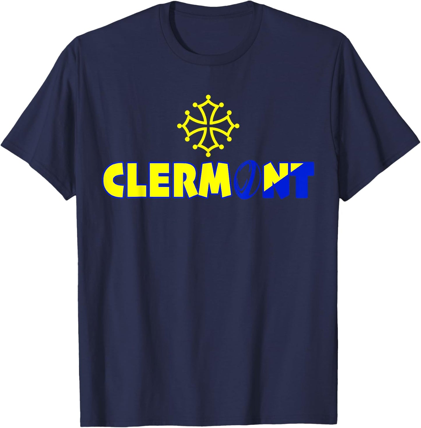 Pride Gift Rugby Clermont Supporter Player Yellow And Blue , Black, S T-Shirt - T-Shirt | Navy