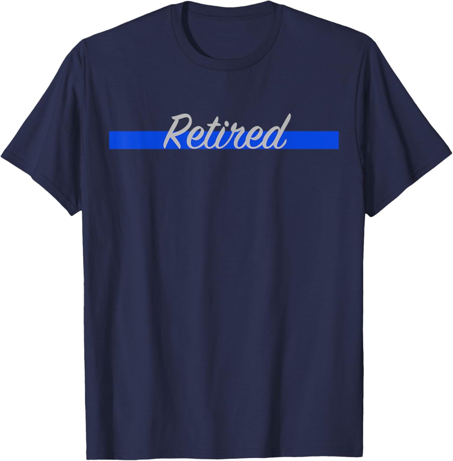 Retired Police Thin Blue Line T-Shirt - T-Shirt | Navy
