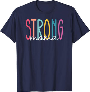 Strong Mama Mom Workout Gym Gift T-Shirt - T-Shirt | Navy
