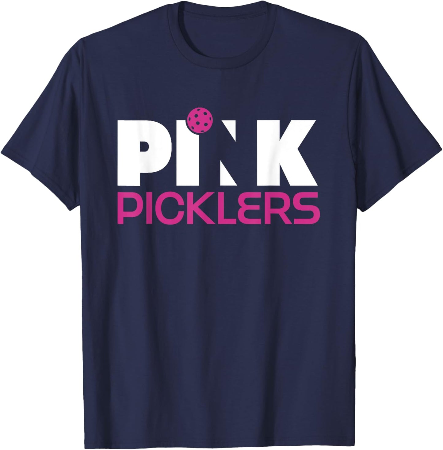 Pink Picklers Pickleball Breast Cancer Awareness T-Shirt - T-Shirt | Navy