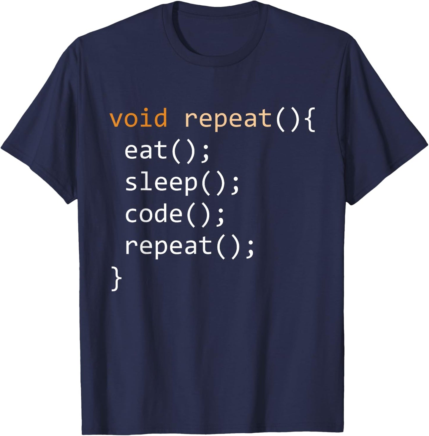 Funny Coding Shirt - Java Recursive Eat Code Sleep Repeat T-Shirt - T-Shirt | Navy