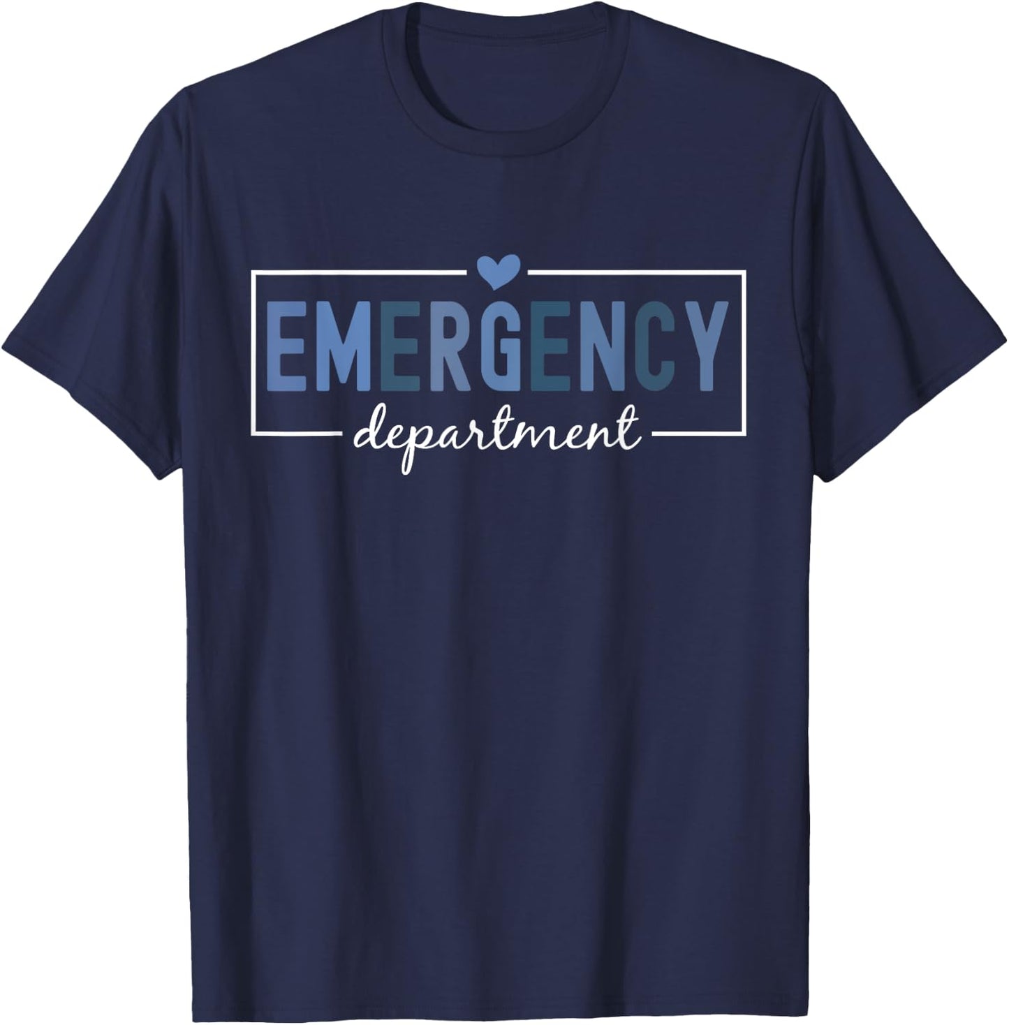 ER Nurse Emergency Department Emergency Room Gifts Adults Black 100% Polyester Modern Short Sleeve Small T-Shirt - T-Shirt | Navy