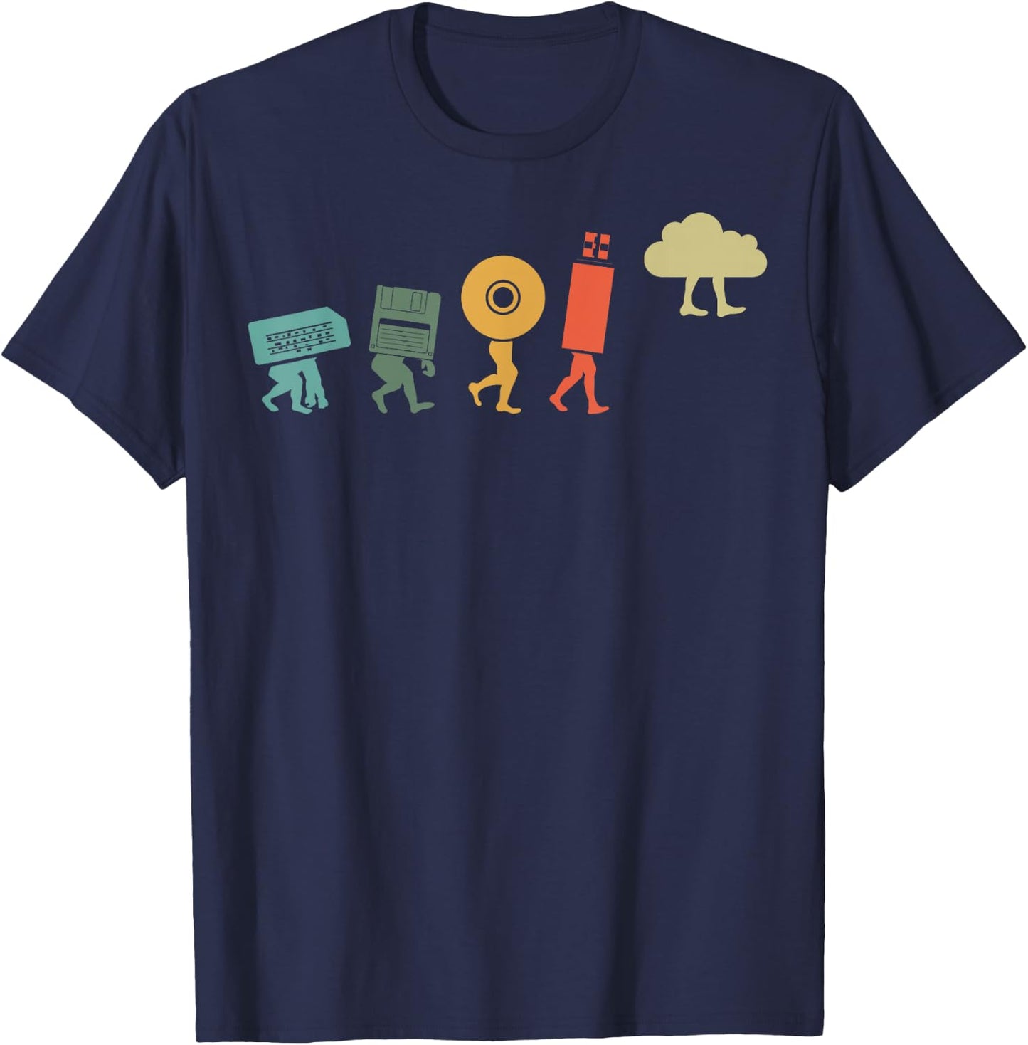 Retro Evolution Of Cloud Computing - Cloud Developer T-Shirt - T-Shirt | Navy