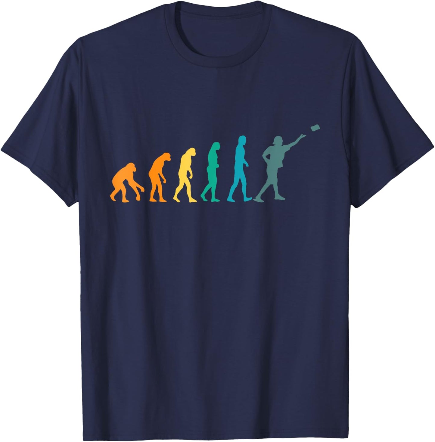 Cornhole Player Human Evolution Funny Cornhole T-Shirt - T-Shirt | Navy