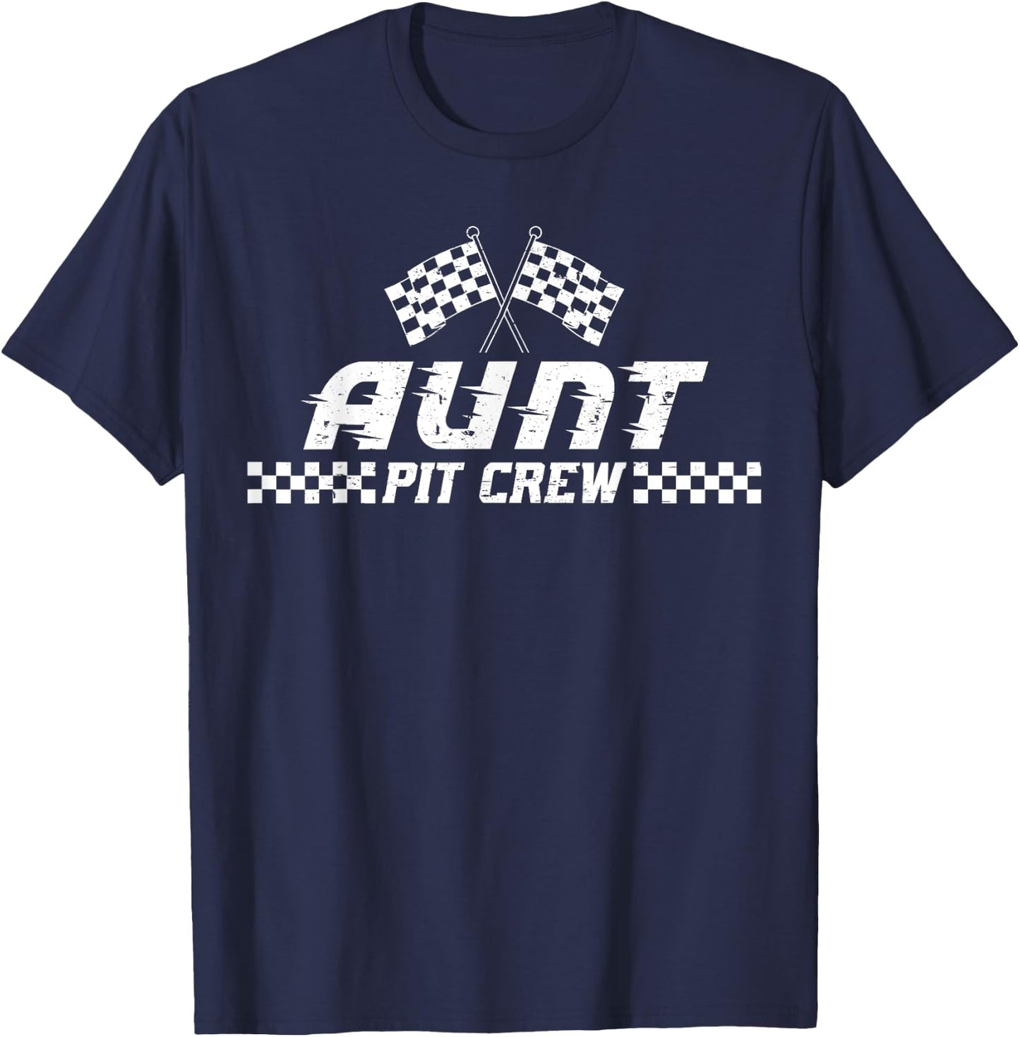 Pit Crew Aunt Birthday Costume For Race Car T-Shirt - T-Shirt | Navy