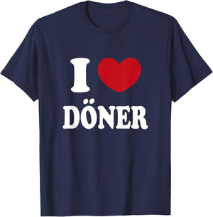 I Love Doner , black T-Shirt - T-Shirt | Navy