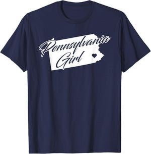 Pennsylvania T Shirt Vintage State Outline T-Shirt - T-Shirt | Navy