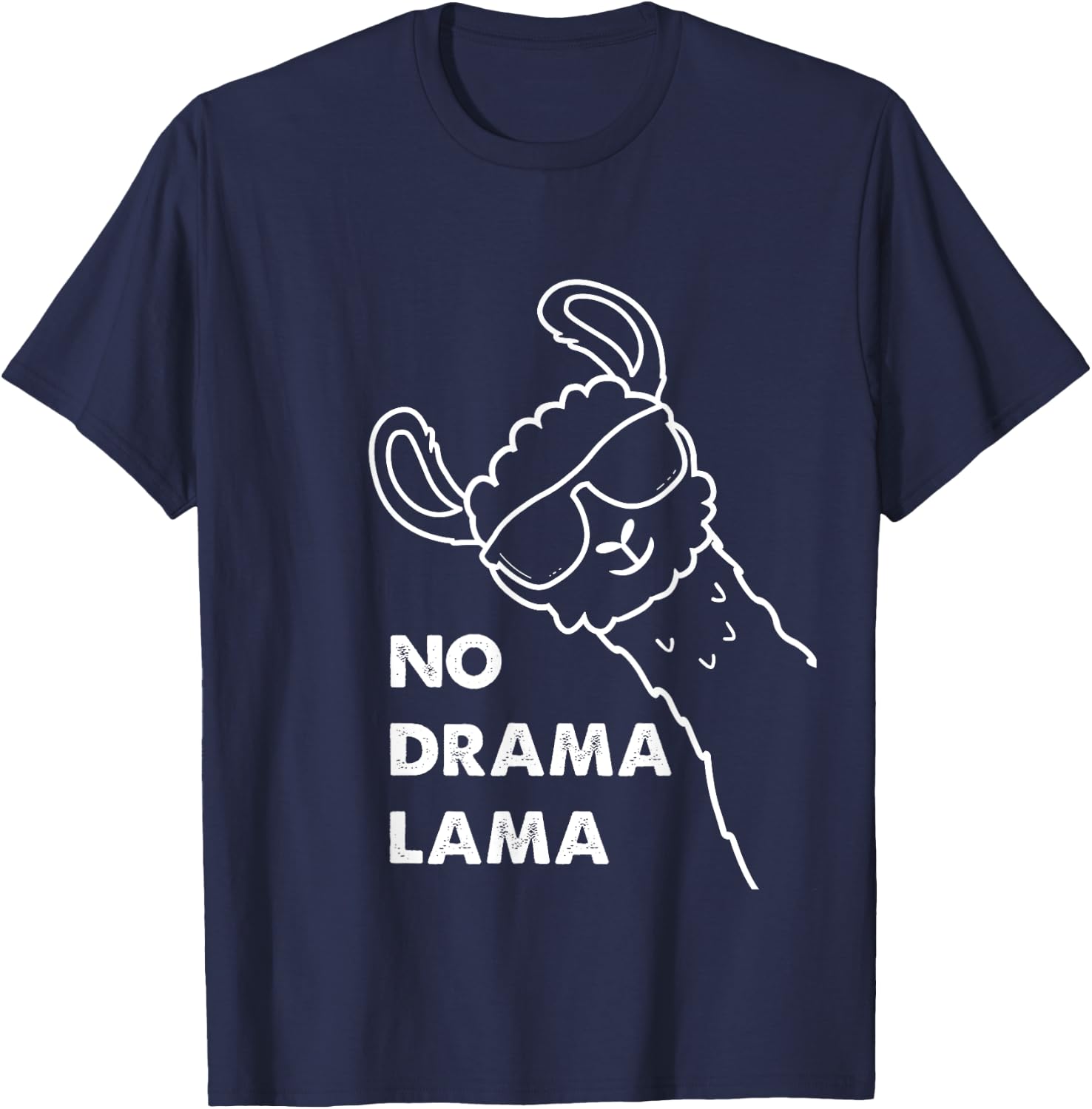 No Drama Lama Alpaca Lover Funny and Cute Llama Birthday , black T-Shirt - T-Shirt | Navy