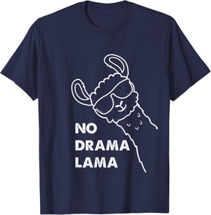No Drama Lama Alpaca Lover Funny and Cute Llama Birthday , black T-Shirt - T-Shirt | Navy
