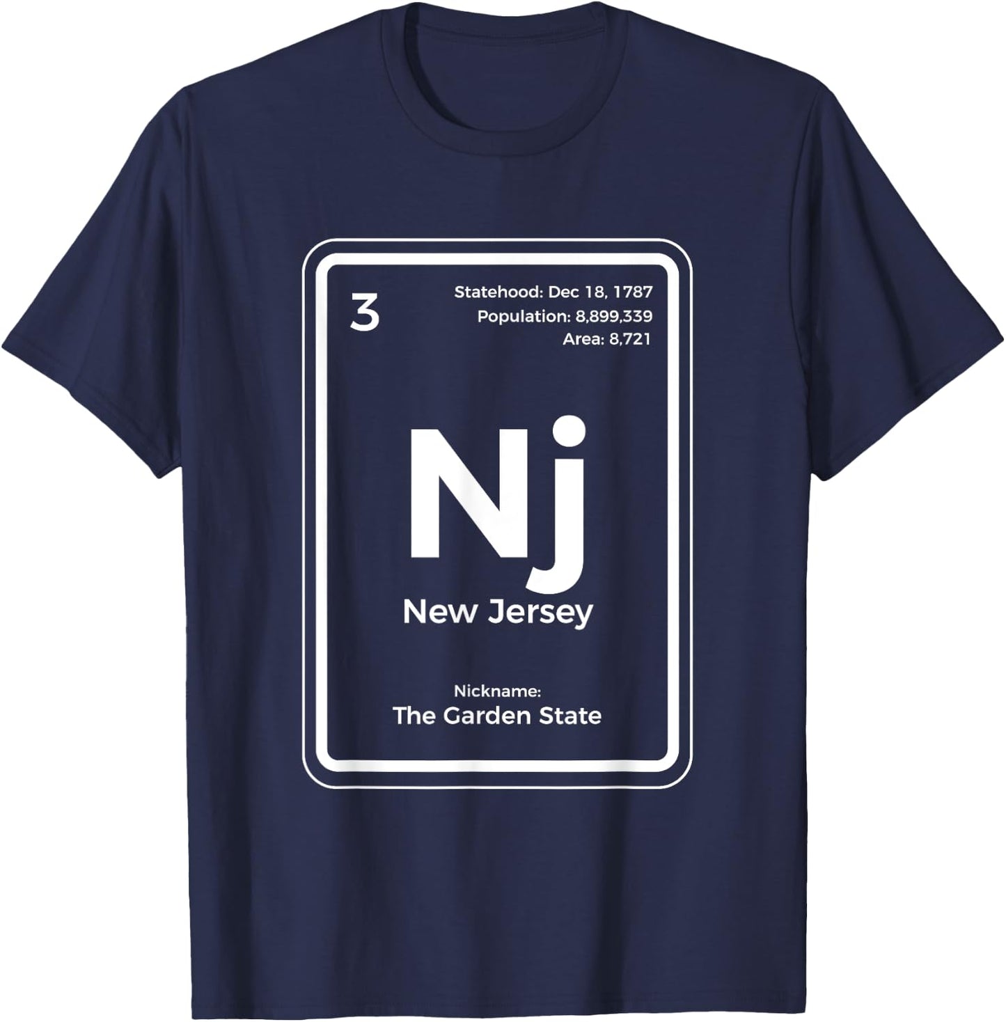 New Jersey Shirt | Garden State Chemistry T-Shirt - T-Shirt | Navy
