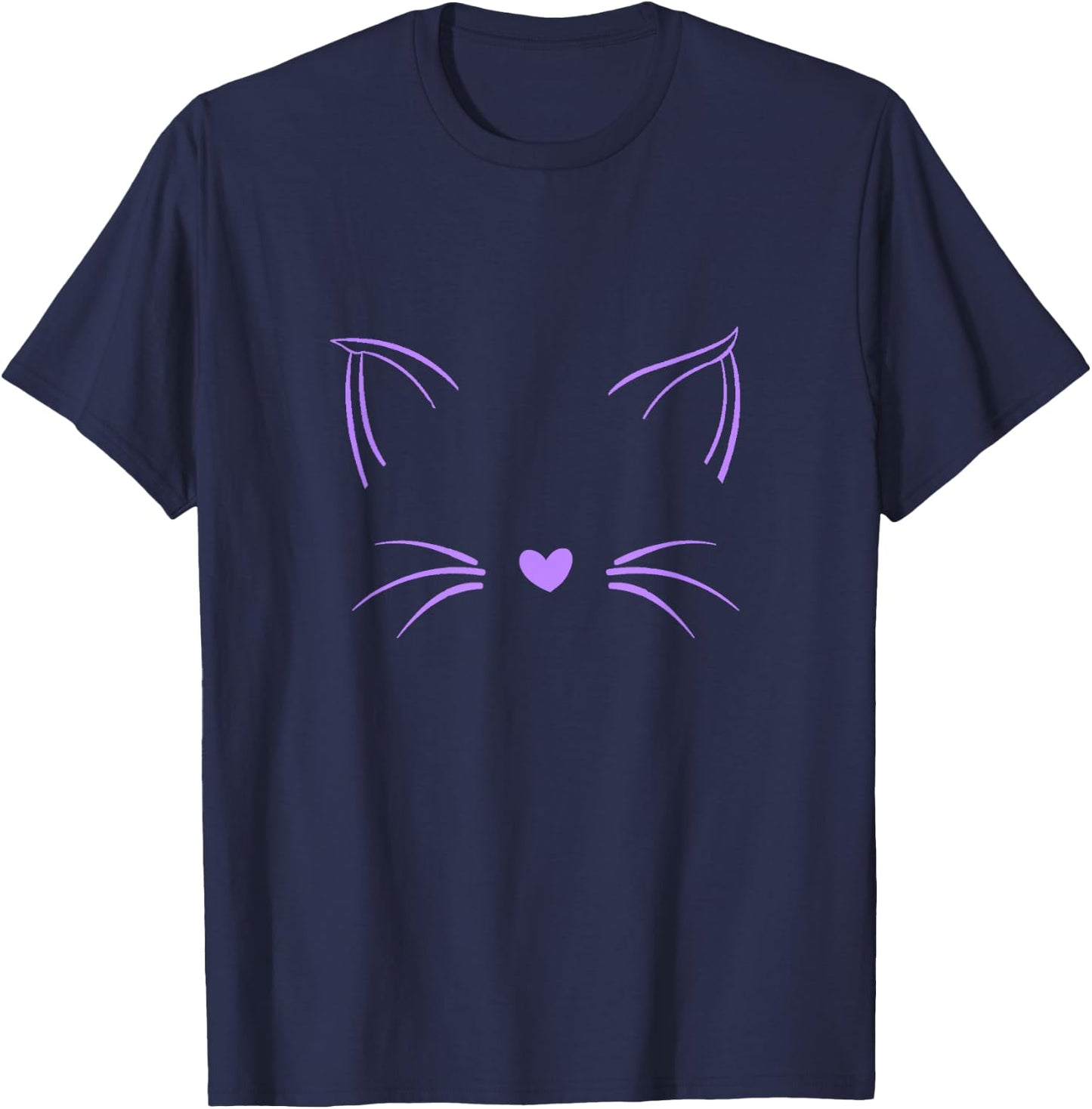 Light Purple Invisible Cat Purple Violet Color Graphic T-Shirt - T-Shirt | Navy