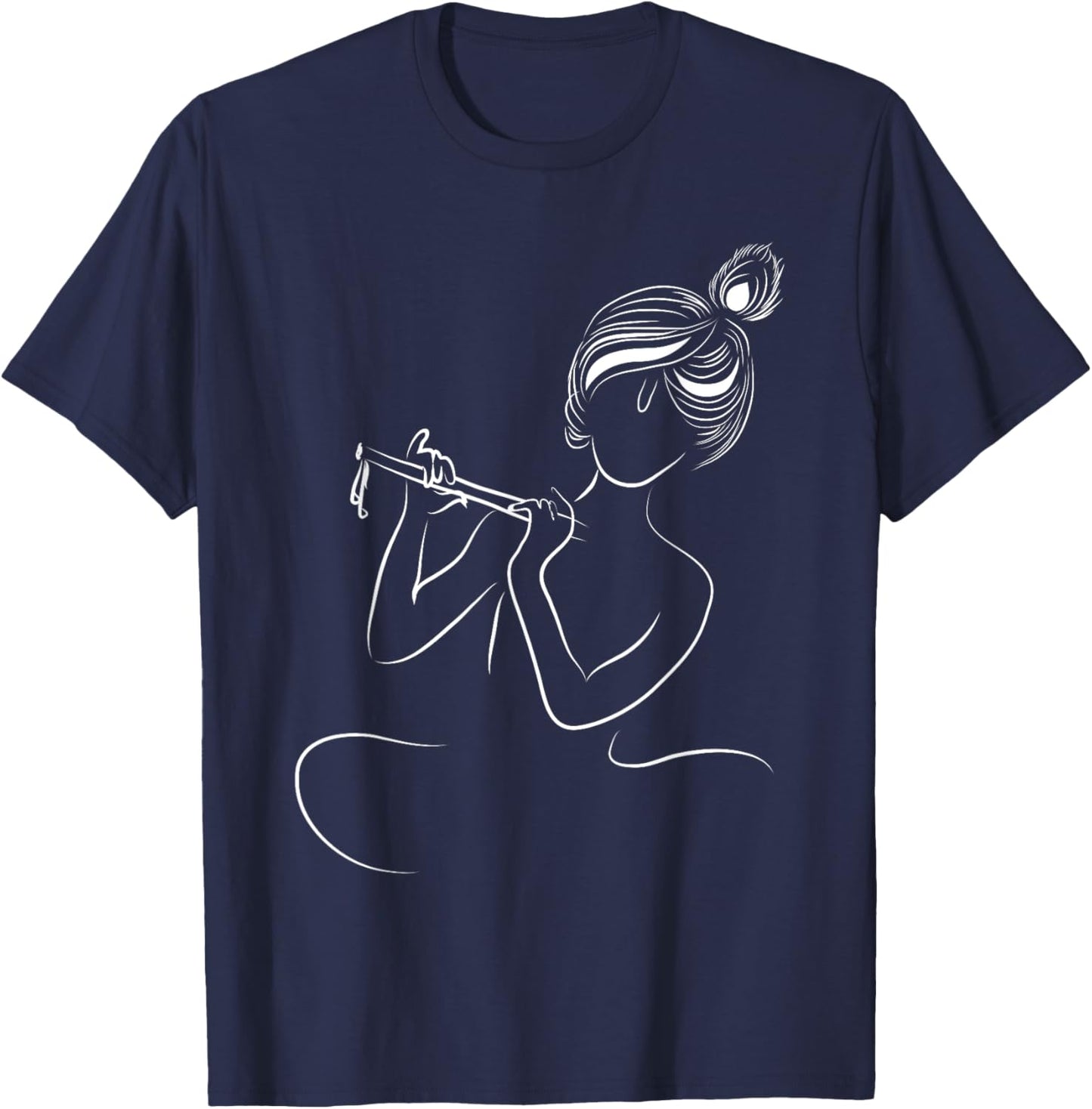 Naughty Krishna With His Flute - Lord Krishna T-Shirt - T-Shirt | Navy