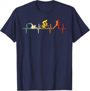 Cool Triathlon Art Women Triathlete Endurance Sport T-Shirt - T-Shirt | Navy