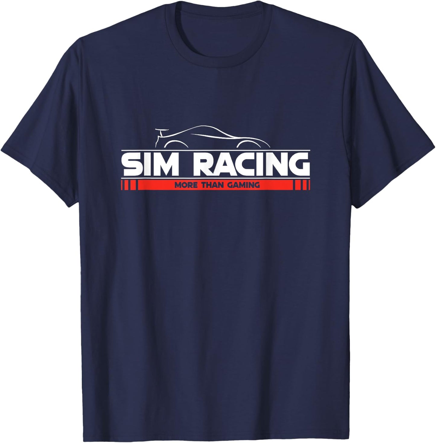 SimRacing More Than Gaming Steering Wheel Racing Game Simulator , black T-Shirt - T-Shirt | Navy