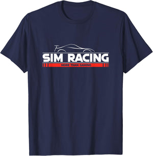 SimRacing More Than Gaming Steering Wheel Racing Game Simulator , black T-Shirt - T-Shirt | Navy