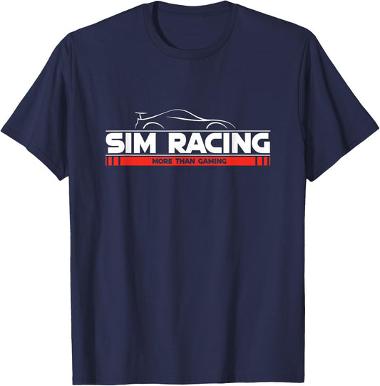 SimRacing More Than Gaming Steering Wheel Racing Game Simulator , black T-Shirt - T-Shirt | Navy