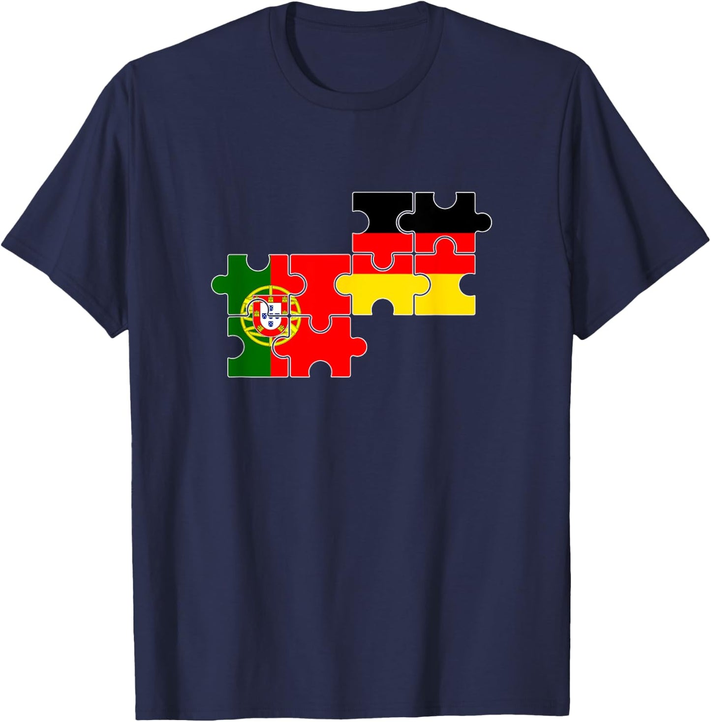 Portugal Deutschland Flagge Deutsch Portugiese T-Shirt - T-Shirt | Navy
