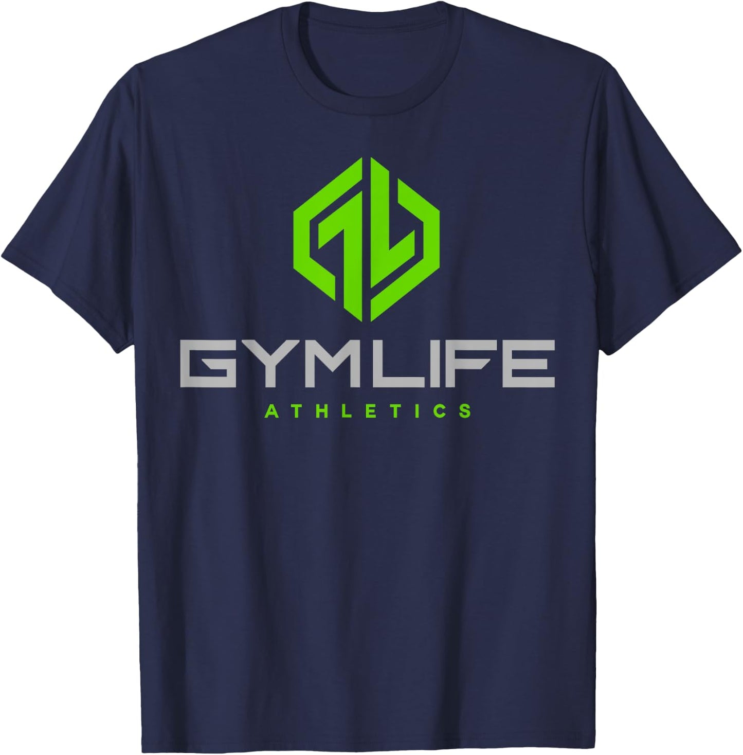 Gym Life Athletics Neon Power Up Workout T-Shirt - T-Shirt | Navy