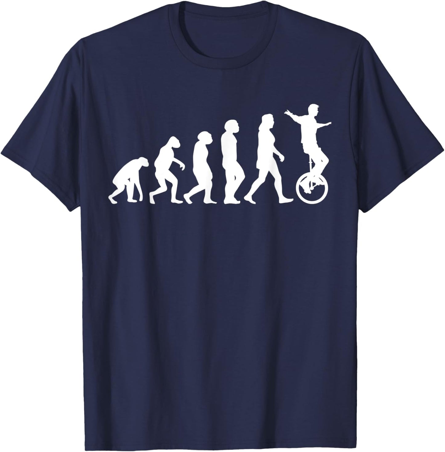 Einrad Evolution | Lustiges Einrad Einrad Einrad T-Shirt - T-Shirt | Navy