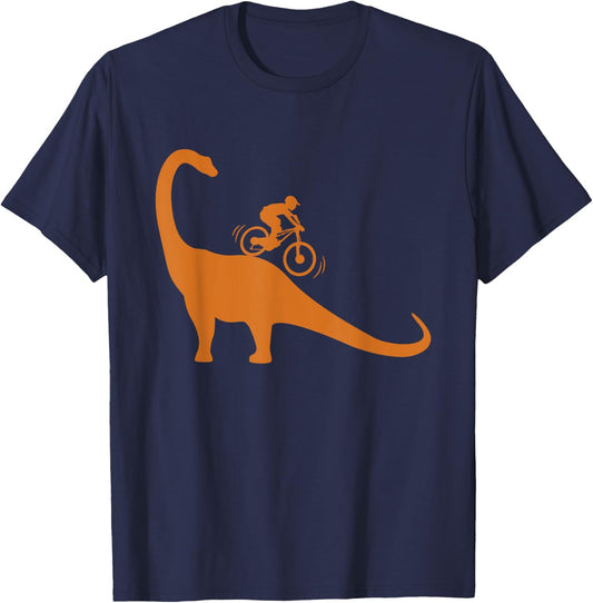 Cool Mountain Bike Dino Funny Bicycle Dinosaur Lovers Outfit T-Shirt - T-Shirt | Navy