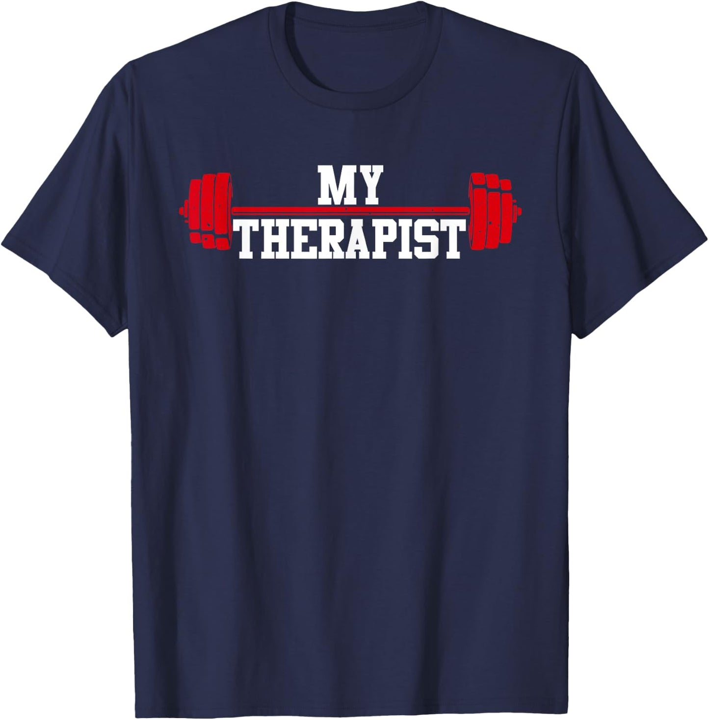 Funny Barbell Design Women Weight Lifting Gym Quote T-Shirt - T-Shirt | Navy