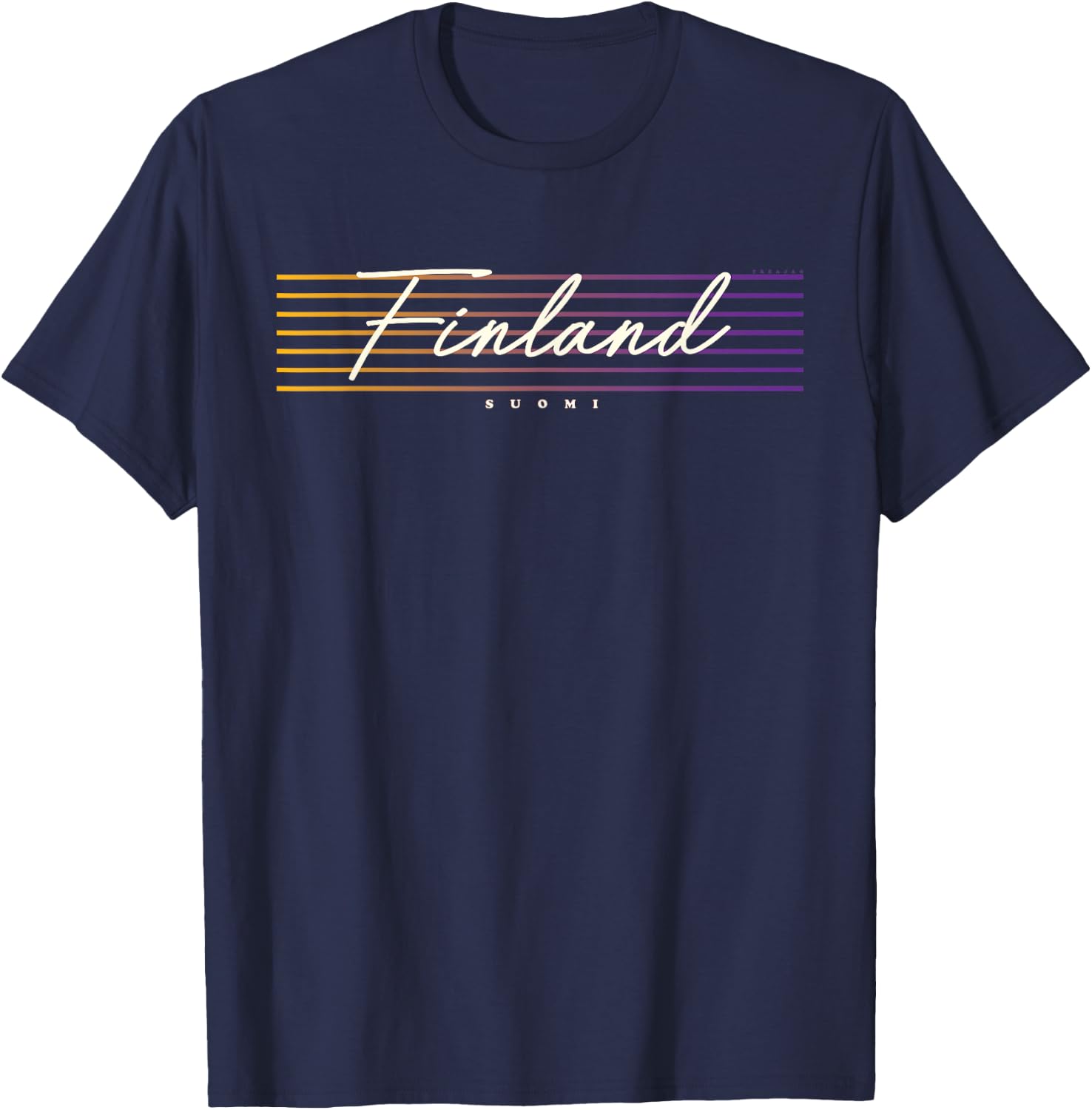 Finland in retro style , black T-Shirt - T-Shirt | Navy