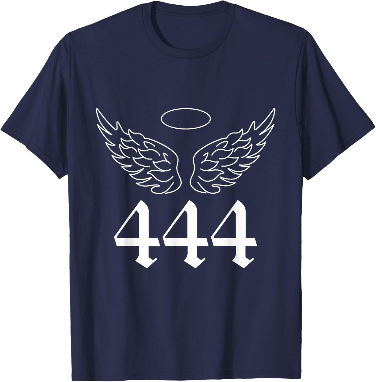 444 Angel Number A Symbol Mighty and Spiritual T-Shirt - T-Shirt | Navy