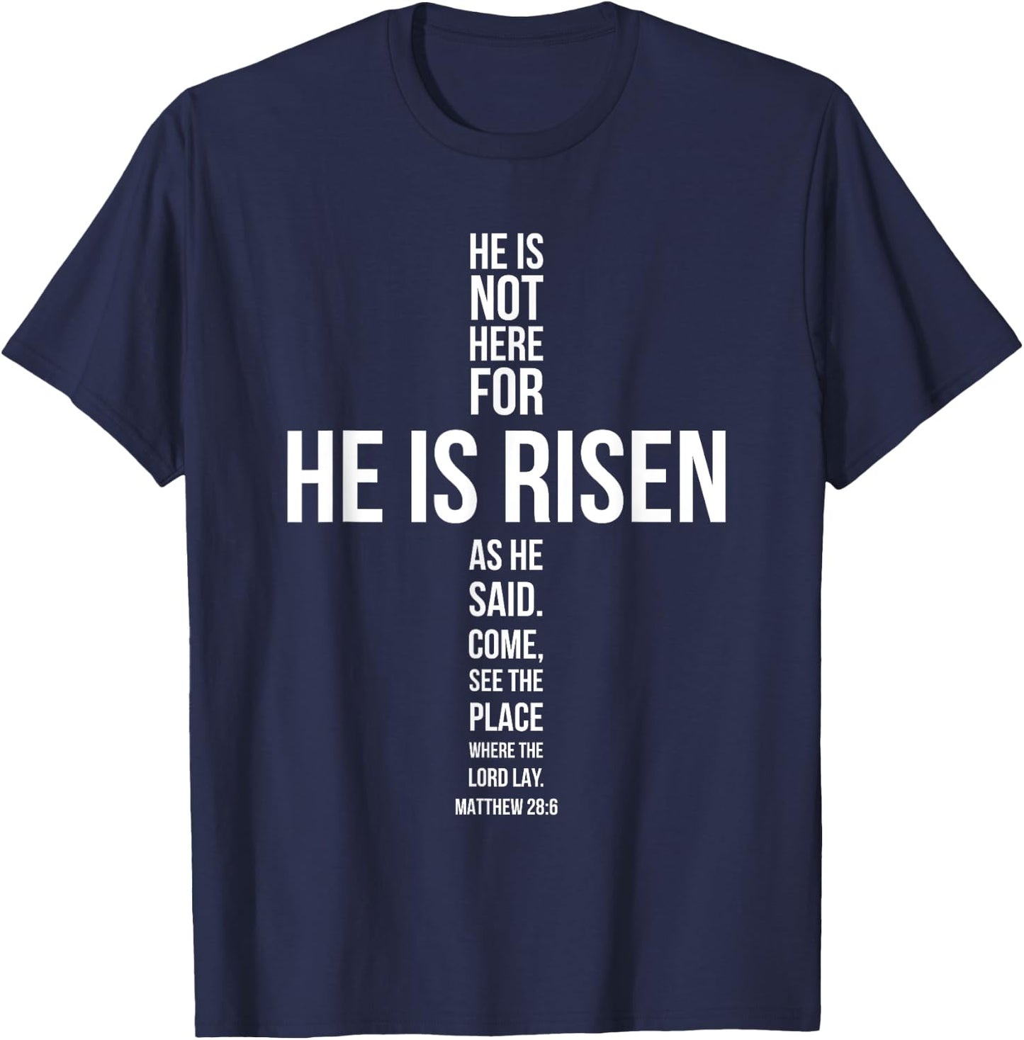 He Is Risen Sun Resurrection Easter Christian Men Women Kids T-Shirt - T-Shirt | Navy