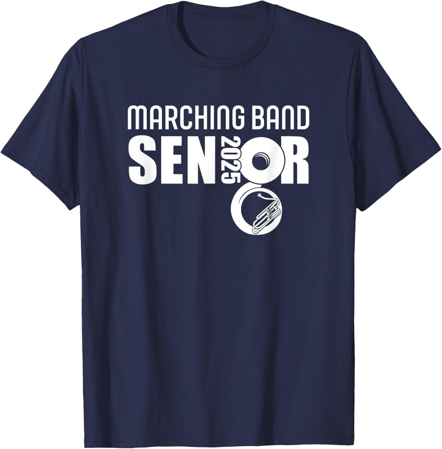 2025 Senior Sousaphone Class of 2025 Marching Band Tuba T-Shirt - T-Shirt | Navy