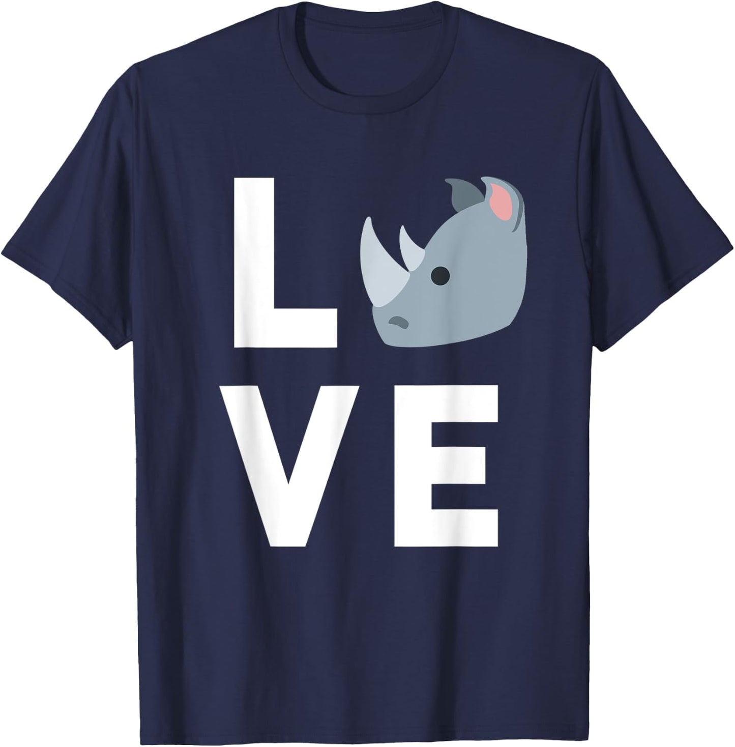 Cute I Love Rhinos | Funny Rhino Lover Kids Gift T-Shirt - T-Shirt | Navy