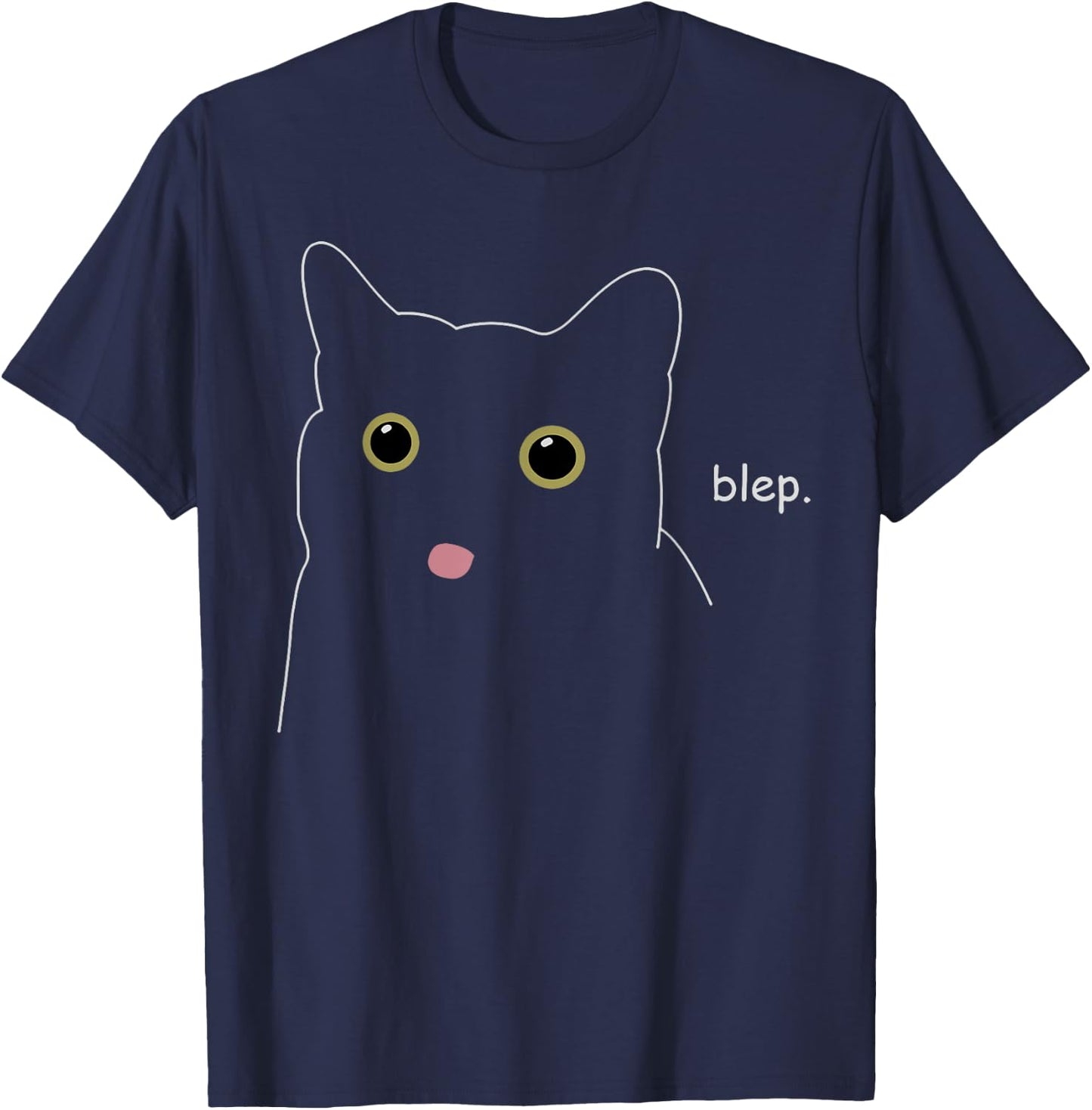 Cat Blep Men Women T-Shirt - T-Shirt | Navy