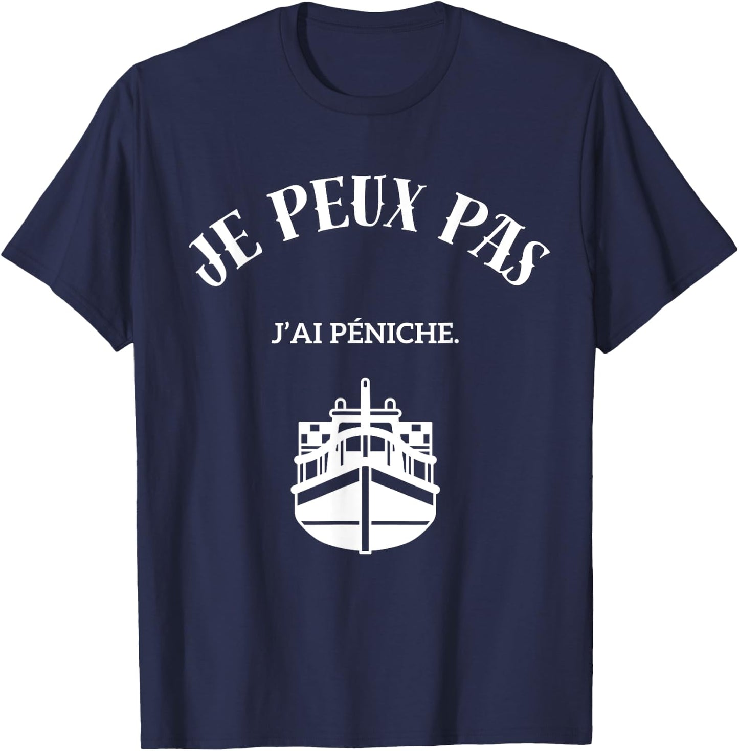 I can't, I have a barge. , Black, S T-Shirt - T-Shirt | Navy