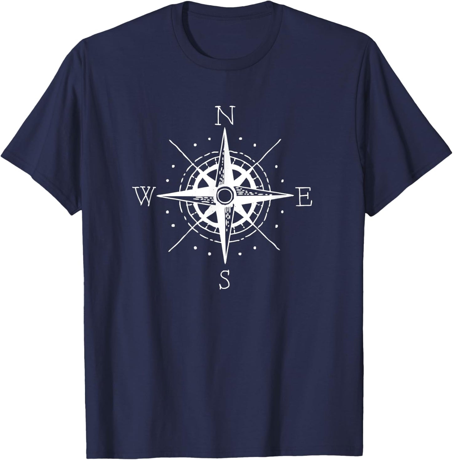 Vintage Retro Compass North South East West Sailing T Shirt T-Shirt - T-Shirt | Navy
