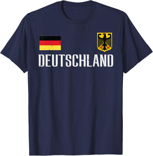 Germany Flag Deutschland Football Soccer Fan Men Women Kids T-Shirt - T-Shirt | Navy