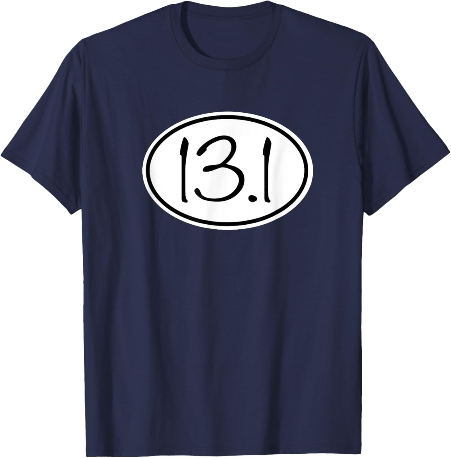 13.1 Oval Half Marathon Decal Running T-Shirt - T-Shirt | Navy