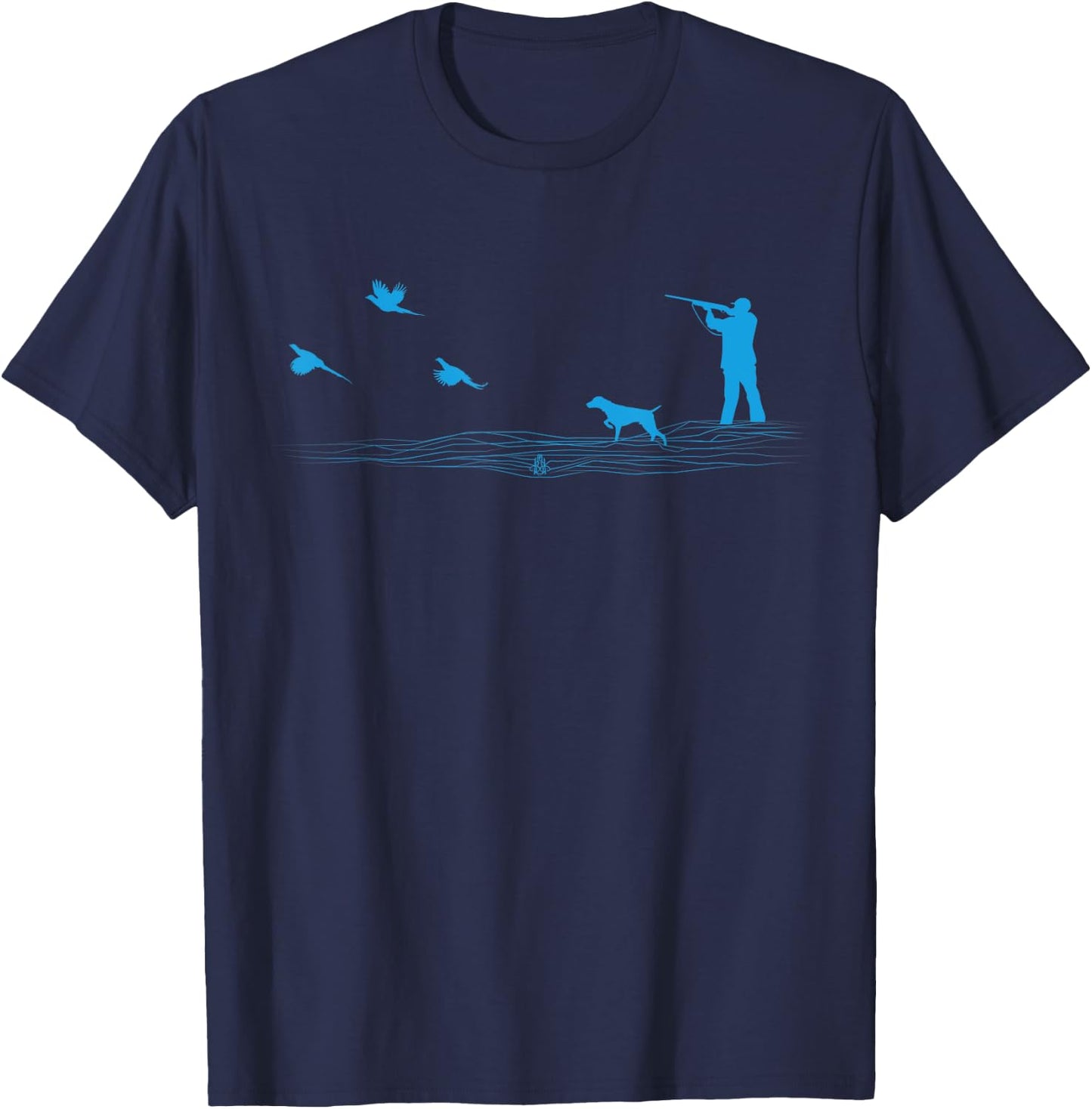 Flying Pheasant Graphic Upland Bird Hunter Dog Hunting T-Shirt - T-Shirt | Navy