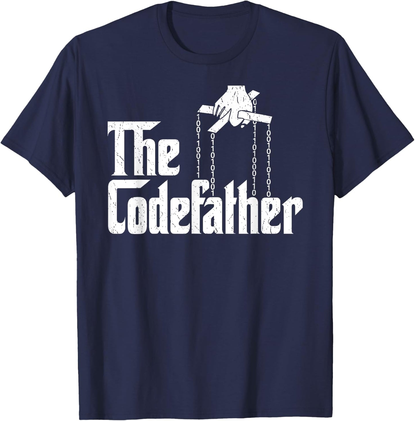 The Codefather Coding Computer Programmer Geek Nerd T-Shirt - T-Shirt | Navy