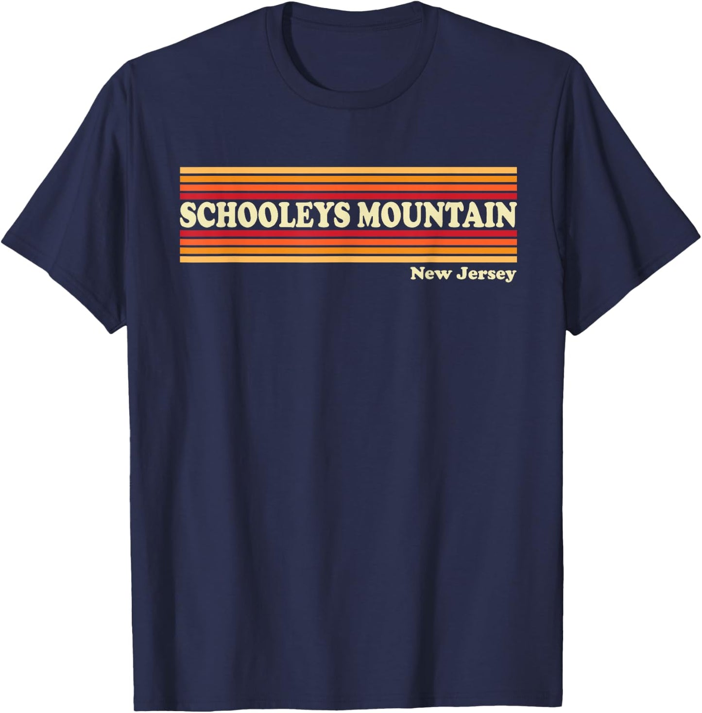 Vintage 1980s Graphic Style Schooleys Mountain, New Jersey T-Shirt - T-Shirt | Navy