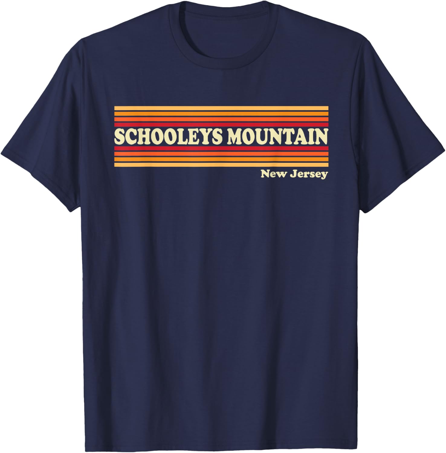 Vintage 1980s Graphic Style Schooleys Mountain, New Jersey T-Shirt - T-Shirt | Navy