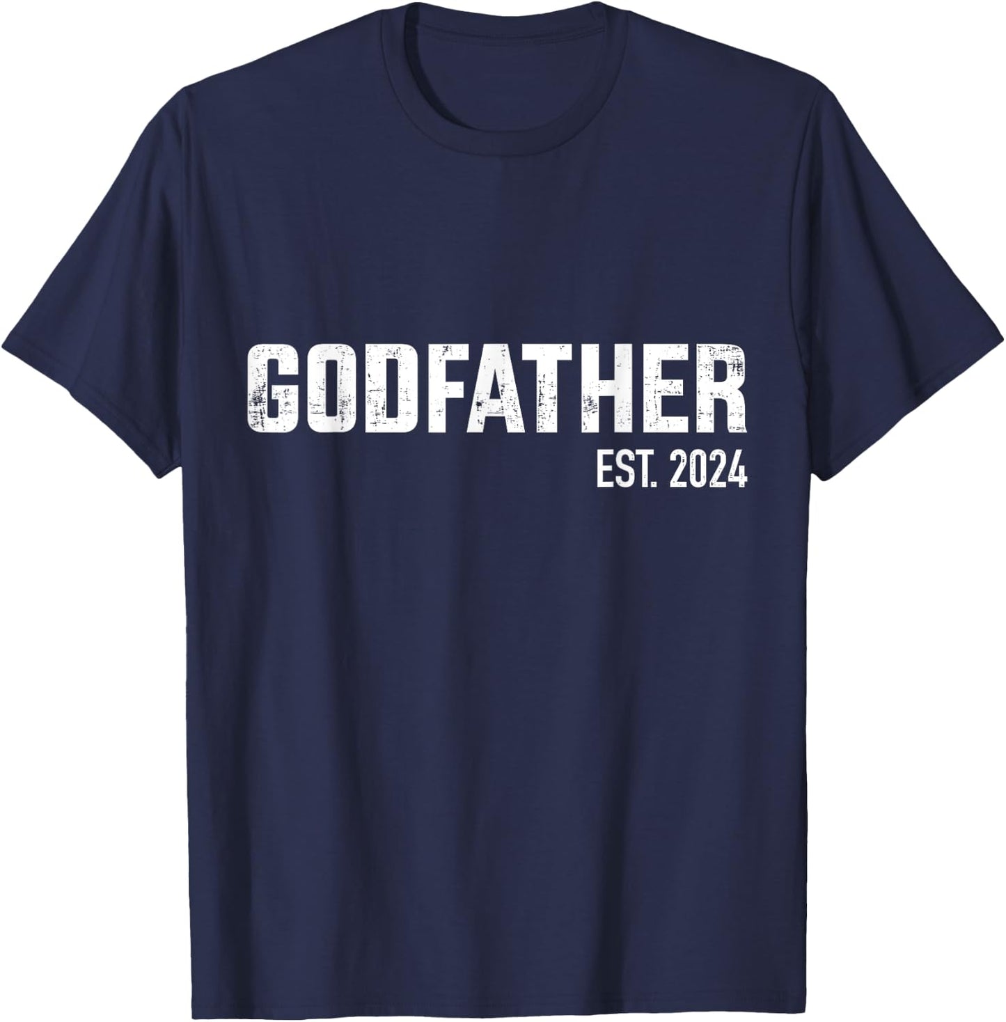 Godfather est. 2024 for pregnancy announcement baby shower T-Shirt - T-Shirt | Navy