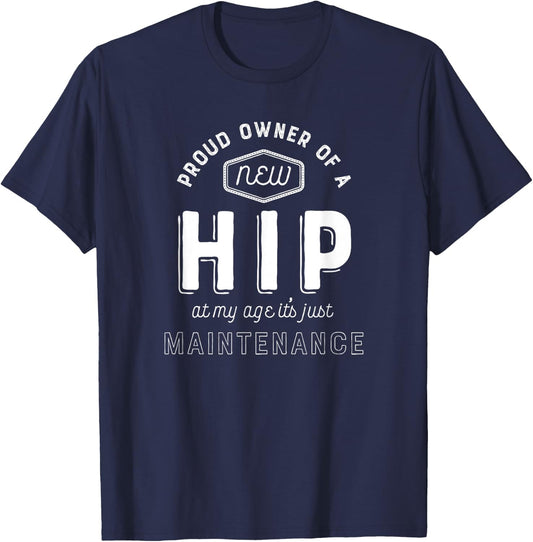 Hip Replacement Surgery Shirt Funny Get Well Gift Hospital T-Shirt - T-Shirt | Navy