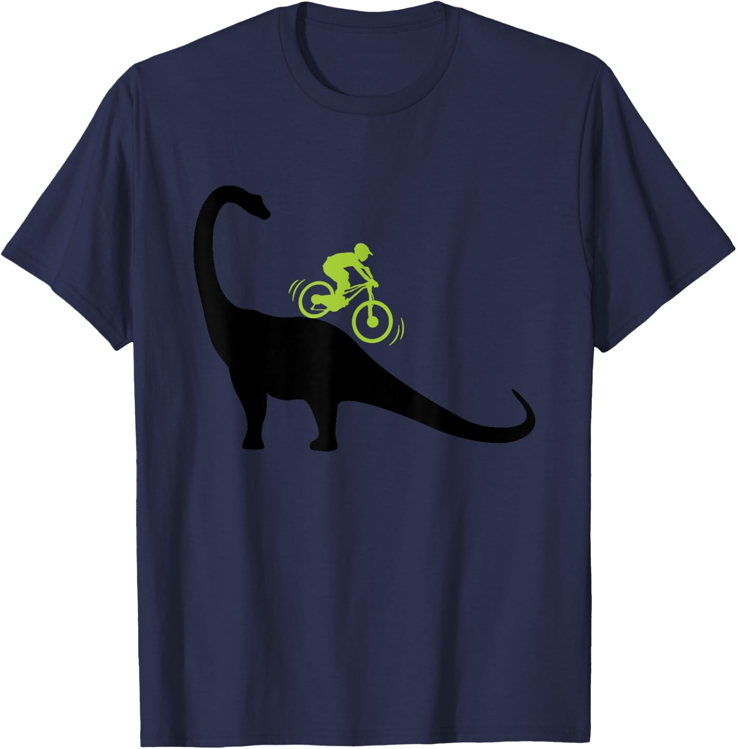 Cool Mountain Bike Dino Funny Bicycle Dinosaur Lovers Outfit T-Shirt - T-Shirt | Navy