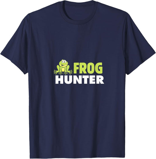 Frog Hunter Amphibians Hunter Reptile Lovers Bug Vintage T-Shirt - T-Shirt | Navy