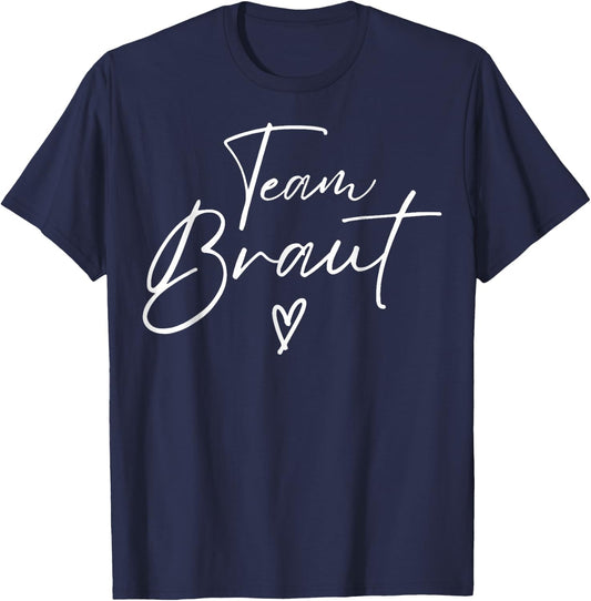 JGA Bride Team Bride Stag Night Subtle Heart T-Shirt - T-Shirt | Navy