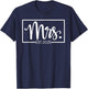Mrs. Est. 2025 Just Married Wedding Wife Mr & Mrs Gifts T-Shirt - T-Shirt | Navy