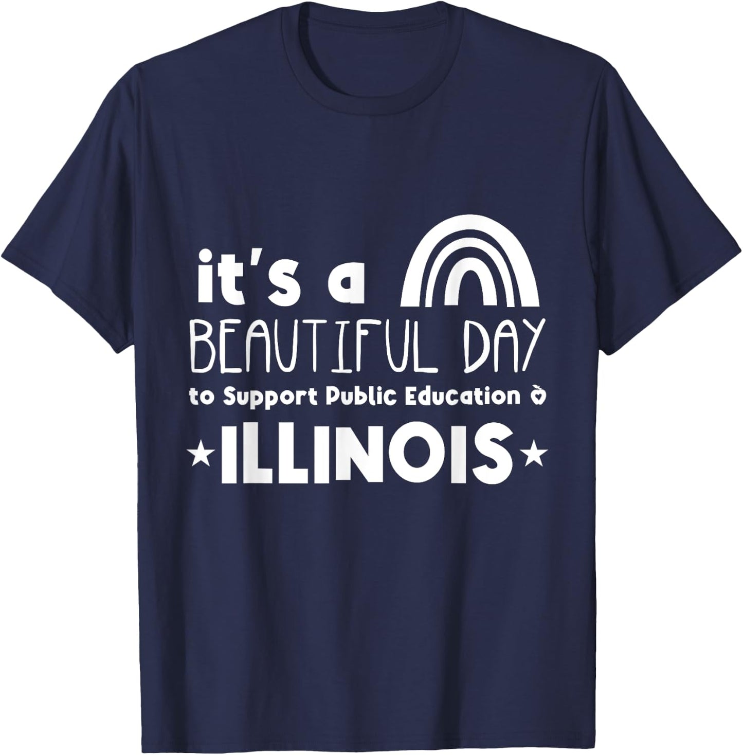 Support Public Education Teacher Red for Ed Illinois Men Women Kids T-Shirt - T-Shirt | Navy